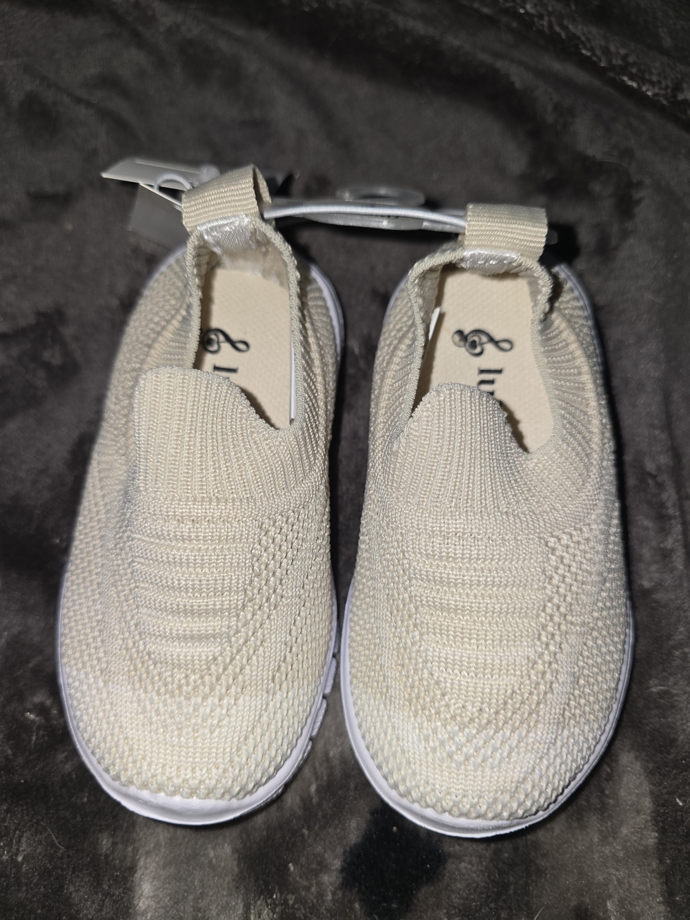 Unbranded Cream Knit Slip-On Baby Walker Shoes
